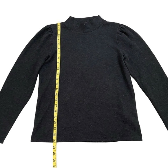 Madewell Women's (Re)sourced Plush Mockneck Puff Sleeve Top Sweater Size M Gray - Picture 7 of 9